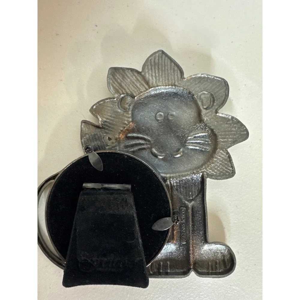 Fetco Home Decor Lion Picture Frame Silver Pewter Finish 3x3 Nursery Safari 2005
